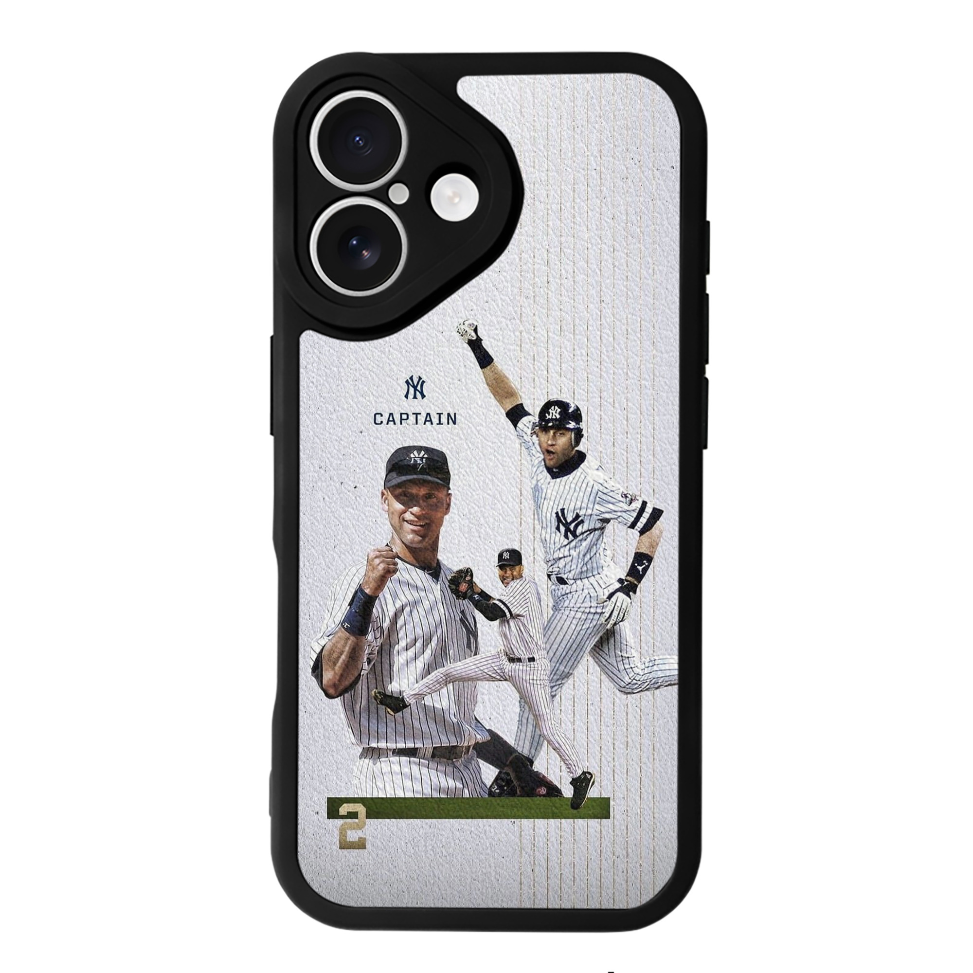 Derek Jeter 106 IPhone 16 Silicone Leather Case – UV Print, Lambskin Texture – Perfect Fit, Wireless Charging Compatible, Scratch Resistant, Precise Cutouts – Stylish Protection For IPhone 16